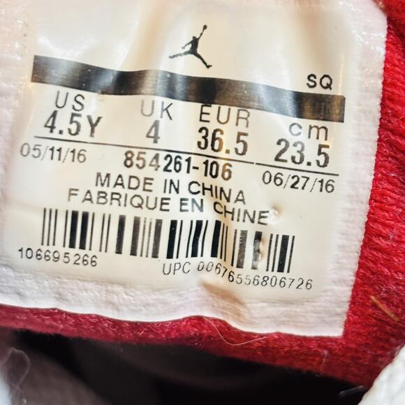 Nike Shoes Youth 4.5 White Blue Leather Air Jordan 3 Retro Basketball Sneakers - Picture 10 of 11